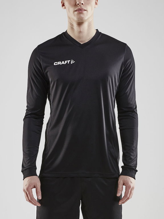 Craft Sport-Langarmshirt (Trikot) Squad Solid - hohe Elastizität, ergonomisches Design - schwarz Herren